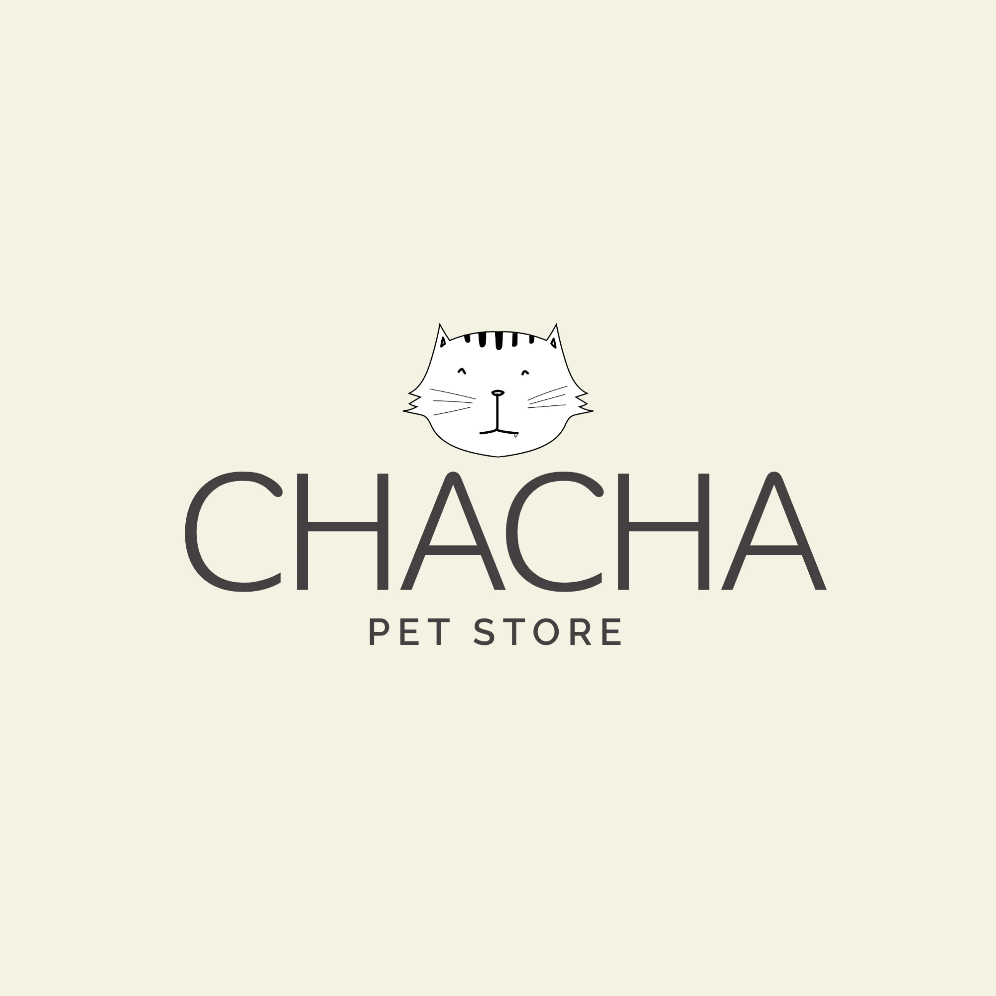 Beige and Brown Modern and Illustrated Pet Store Logo