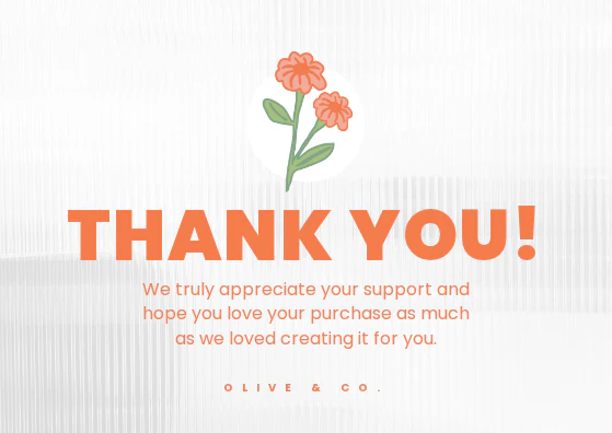 Bold Minimal Floral Business Thank You Postcard Landscape