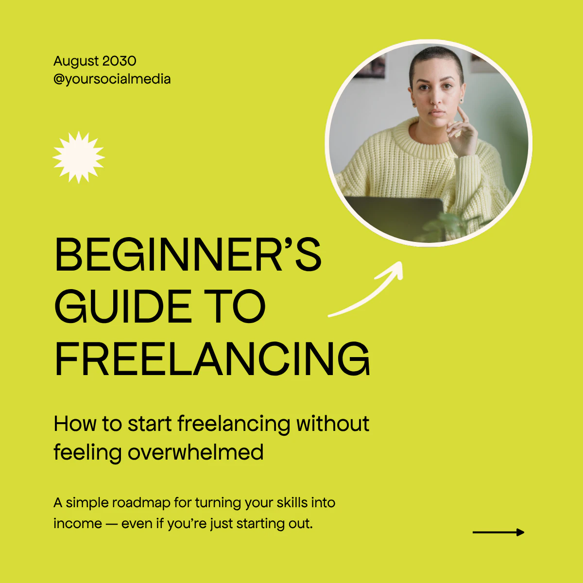 Green Professional Modern Freelancing Guide Carousel Linkedin Post