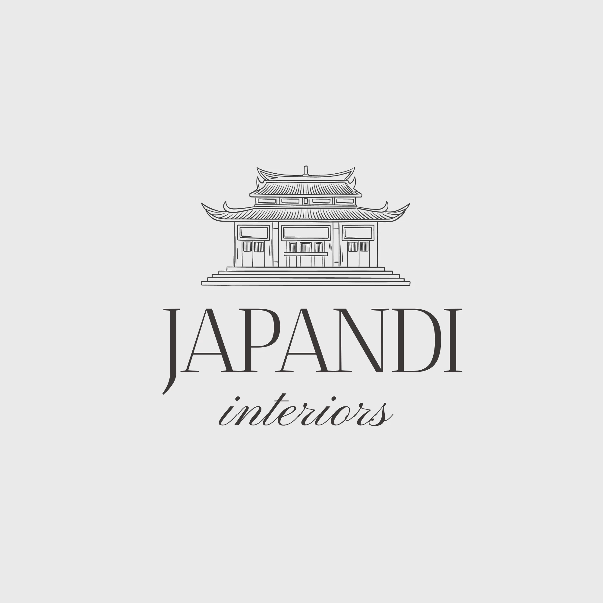 Light Grey and Charcoal Minimal and Sophisticated Interior Design Studio Logo