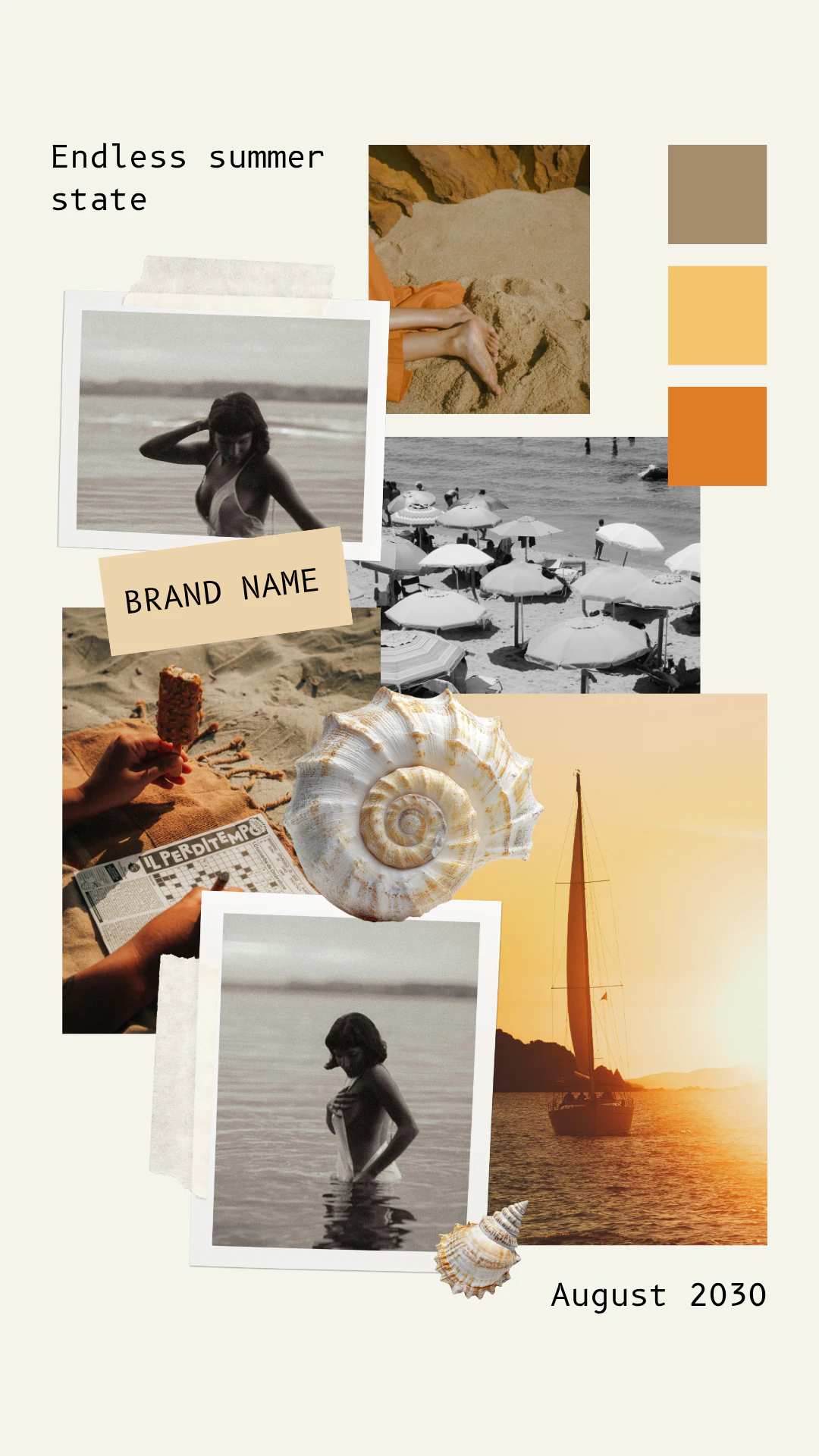 Aesthetic Dreamy Summer Photo Collage Mood Board Portrait