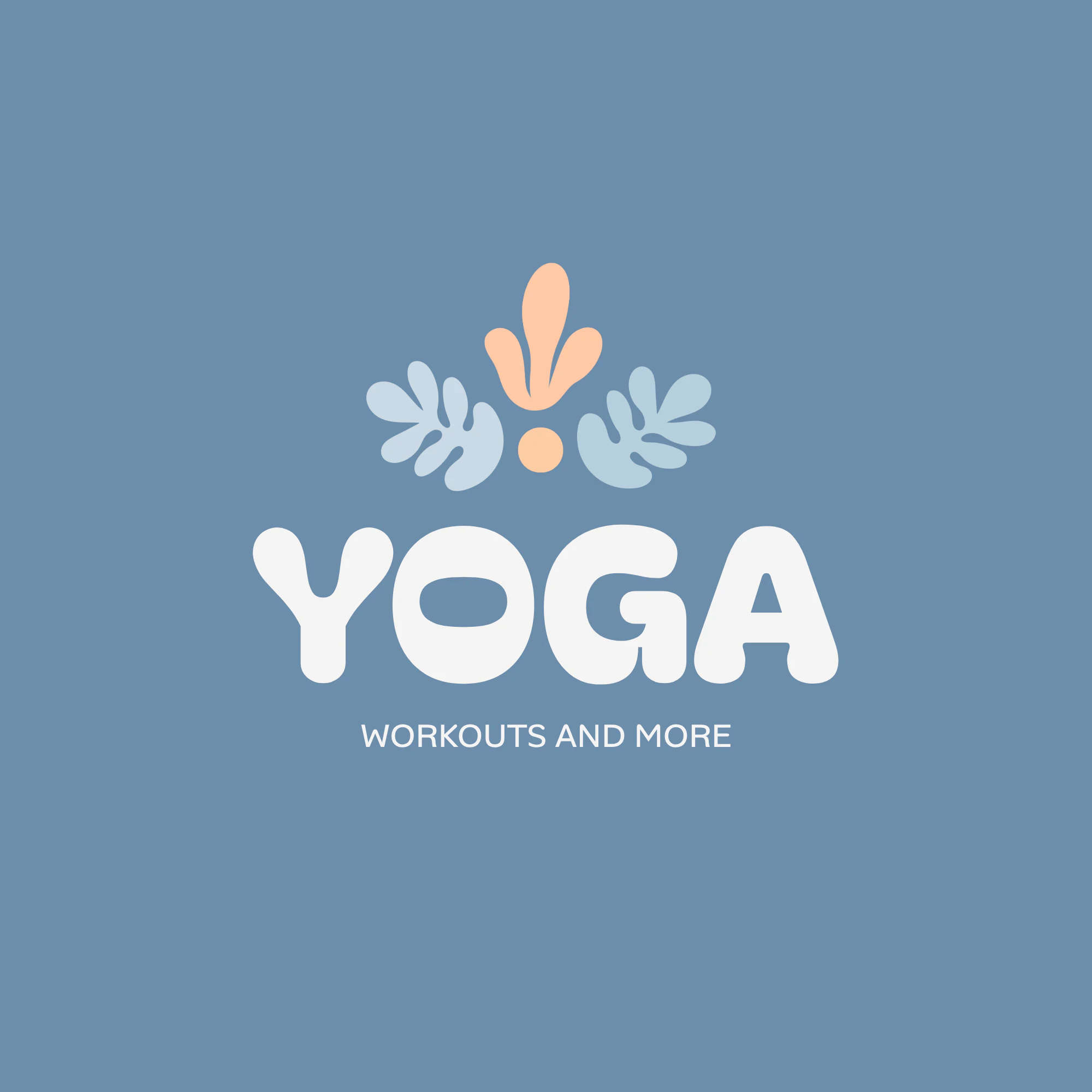 Dusty Blue, Peach and Cream Modern and Stylish Yoga Logo