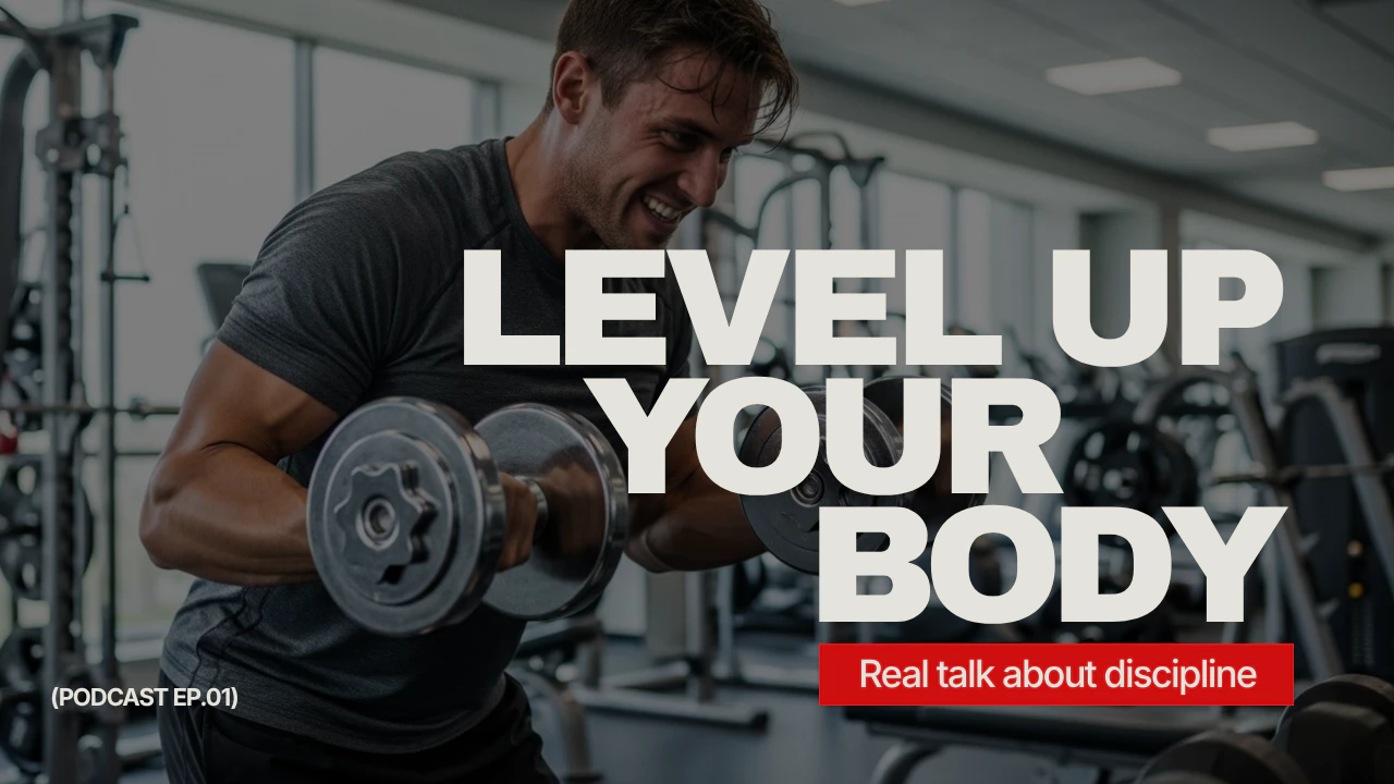 Red and White Clean Typographic Fitness Podcast YouTube Thumbnail