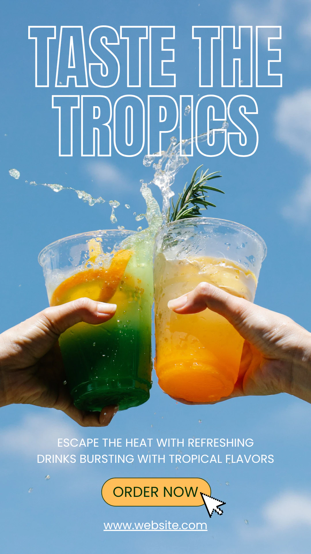 Aesthetic Tropical Drinks Summer Promo Instagram Story