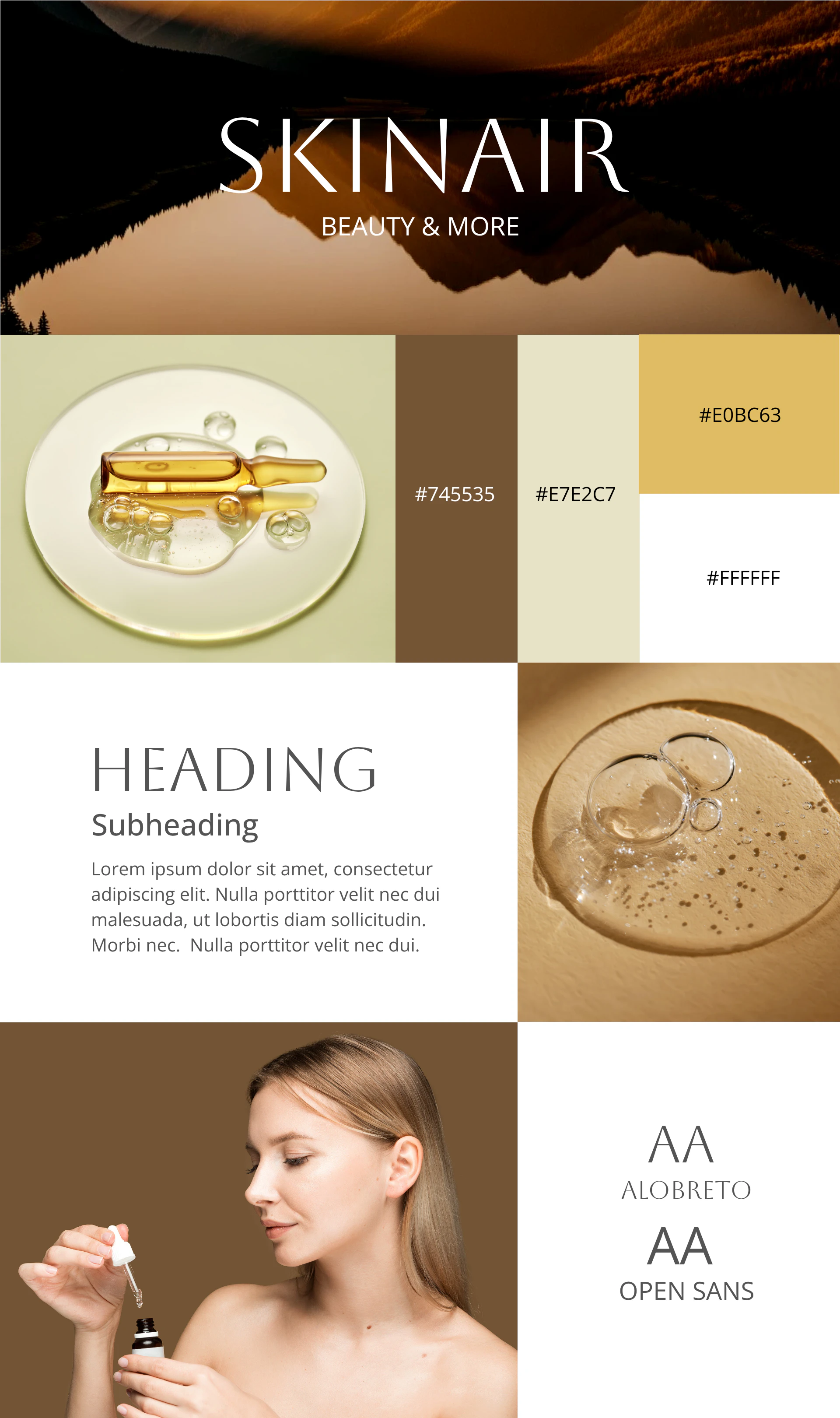 Brown and Mint Minimal and Professional Beauty Business  Brand Board