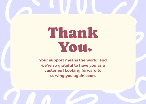 Purple Decorative Business Thank You Postcard Landscape
