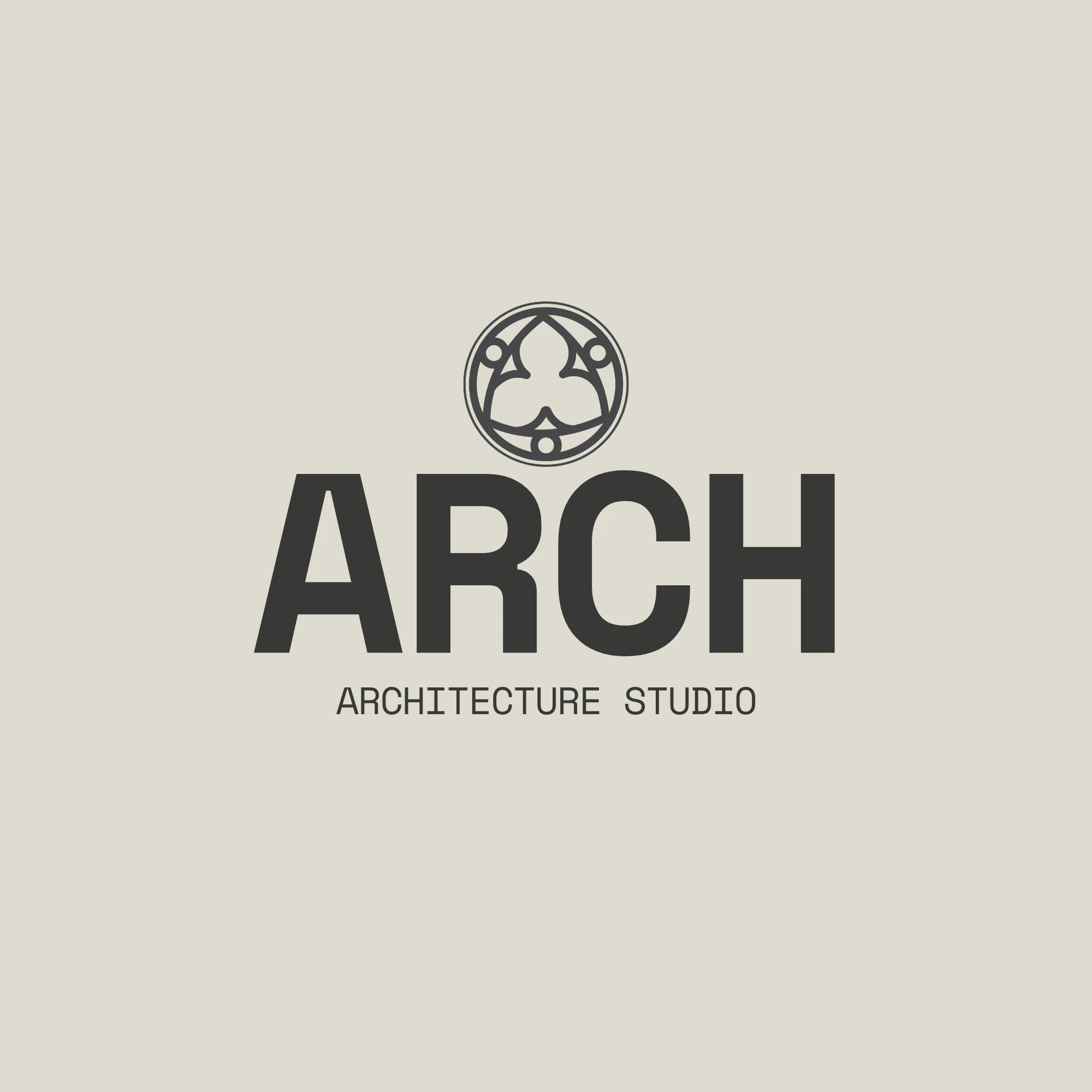 Beige and Brown Modern and Stylish Architecture Studio Logo