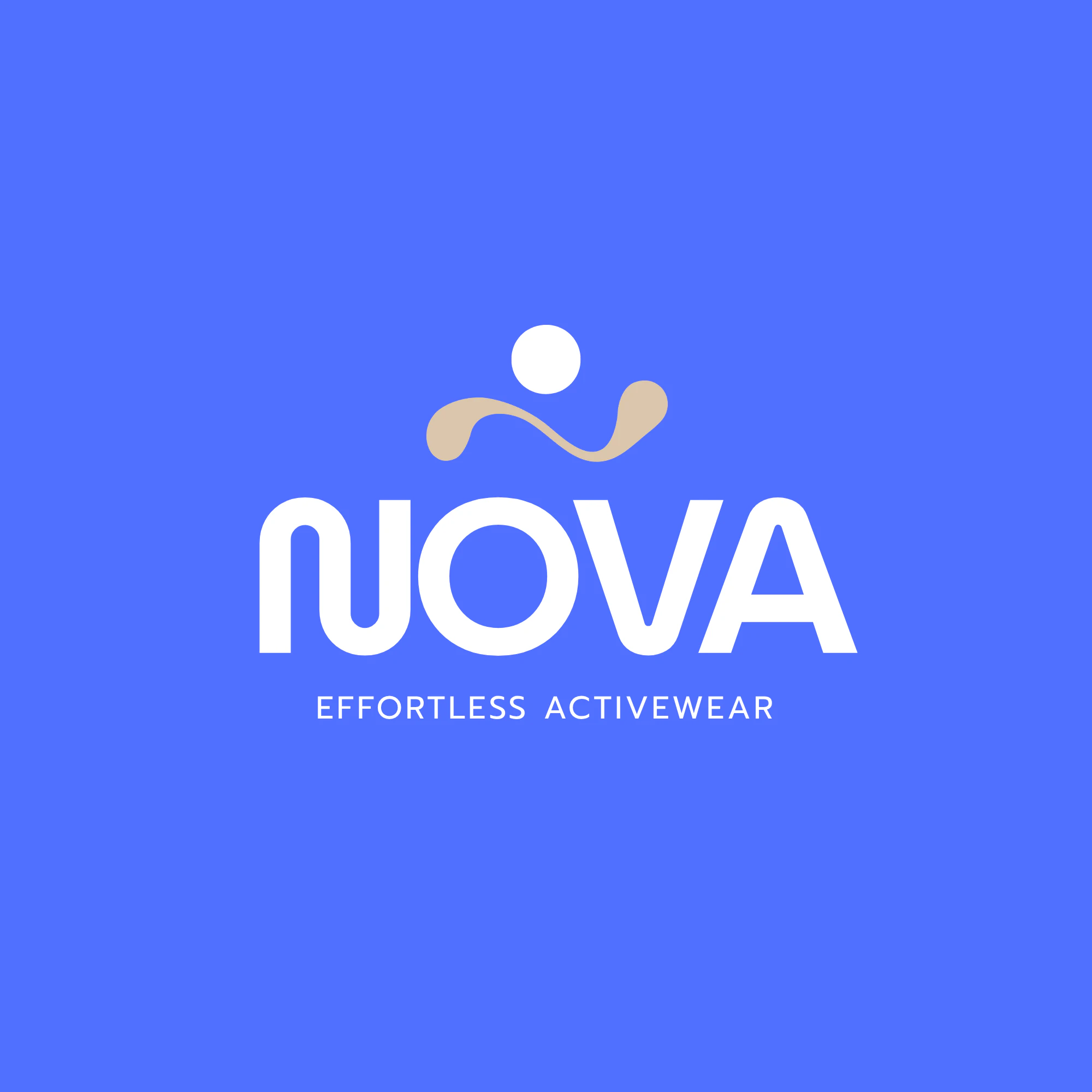 Bright Blue and Cream Modern and Bold Activewear Sports Logo