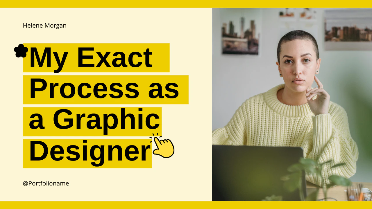 Yellow Bold Graphic Designer Youtube Thumbnail