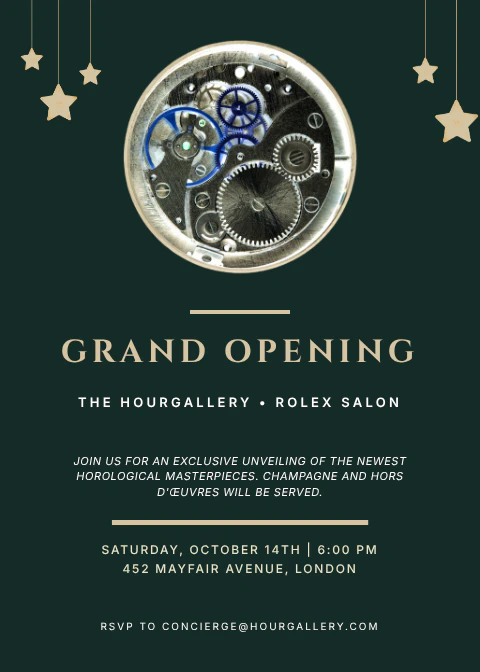 Green Elegant Grand Opening Event Invitation Portrait
