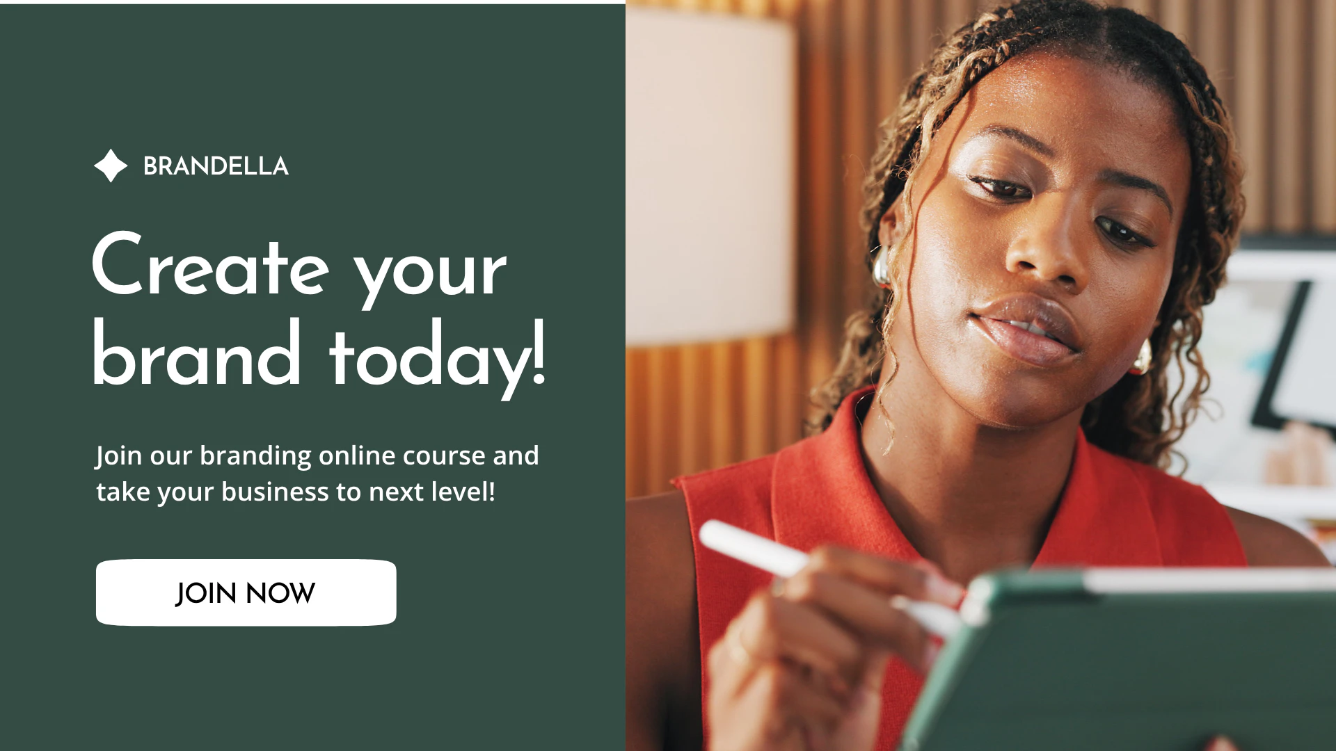 Green and White Modern and Professional Branding Course Promotional Youtube Ad Landscape