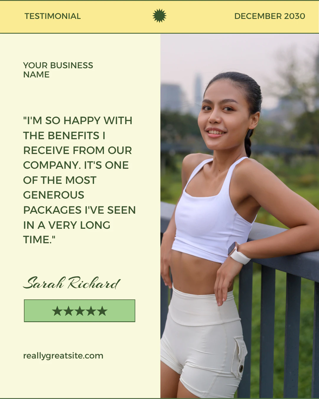 Simple Aesthetic Fitness Testimonial Instagram Post Ad