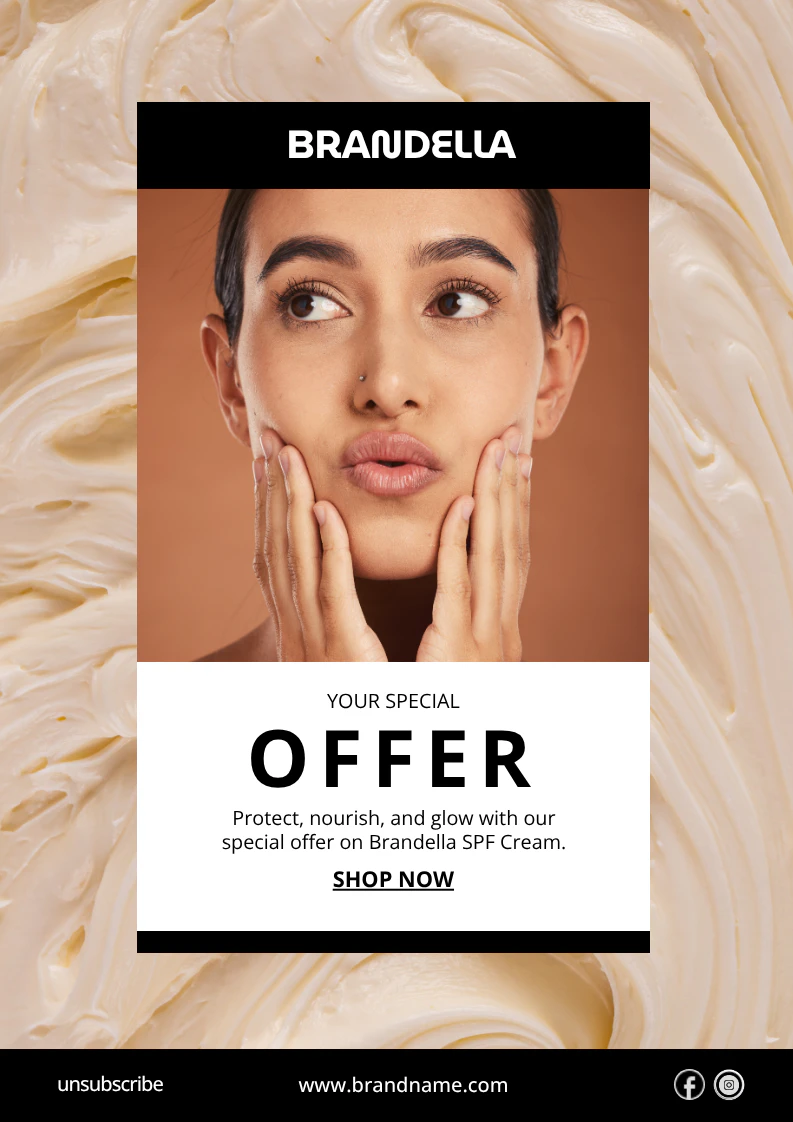 Brown and Beige Minimal and Stylish Beauty Brand Product Promotional Email Design