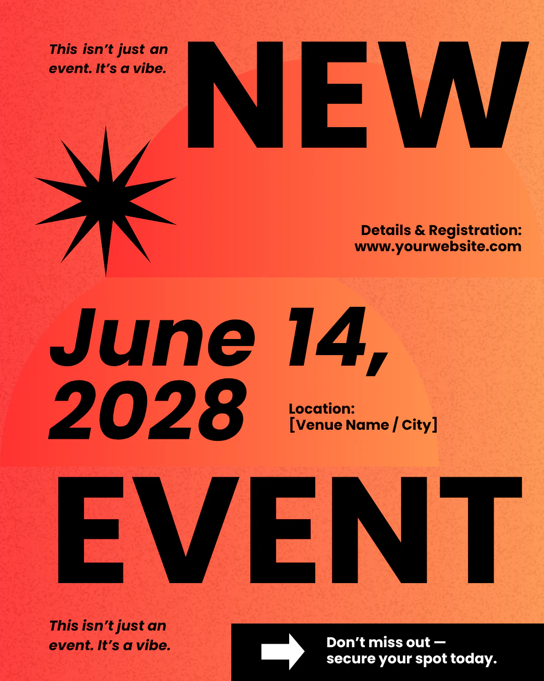 Bold Orange Gradient Event Instagram Post Ad