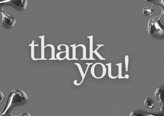Grey Abstract Trendy Thank You Postcard Landscape