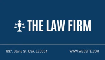 Blue Bold Modern Law Firm Divorce Lawyer Business Card Landscape