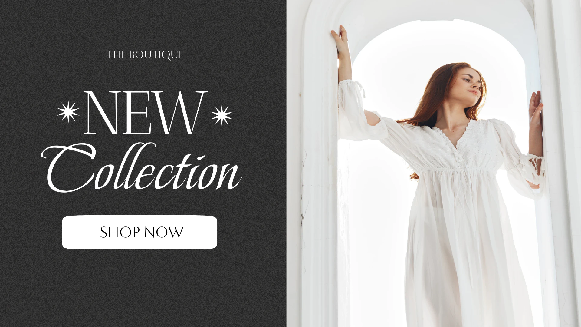 Charcoal and White Minimal and Elegant Fashion New Collection Youtube Ad Landscape