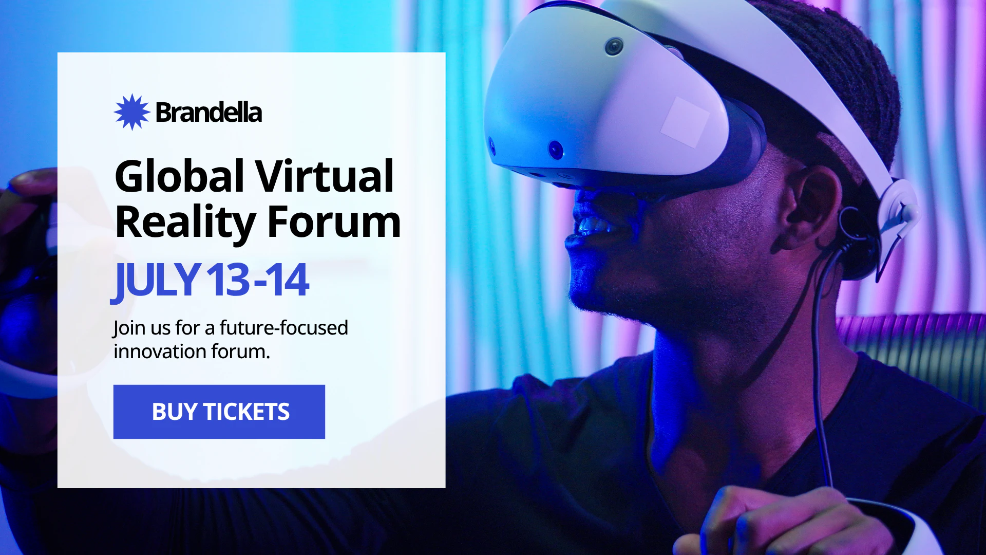 Neon Purple and White Bold and Colorful Virtual Reality Forum Promotional Youtube Ad Landscape