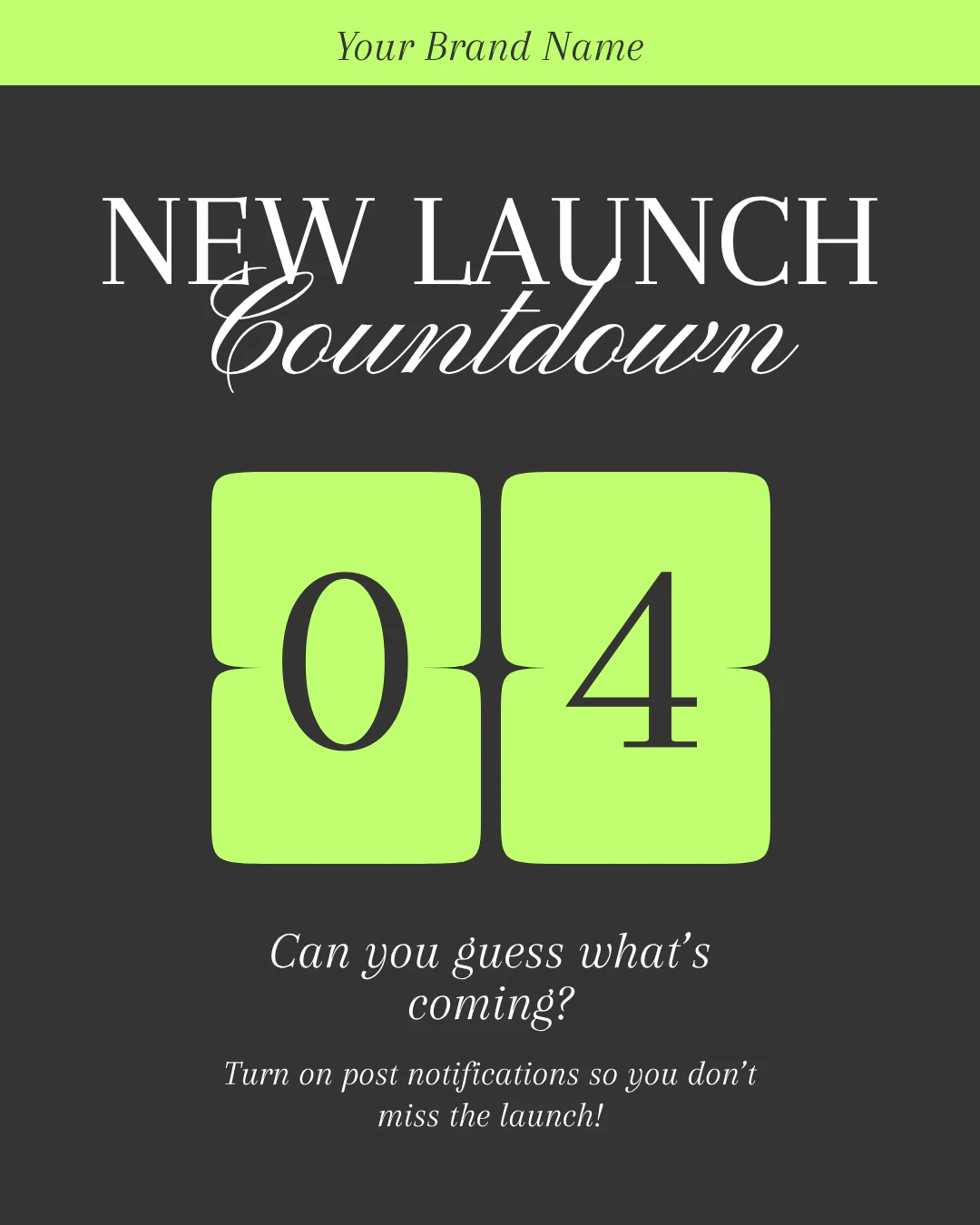 Green Elegant Launch Countdown Instagram Post Ad