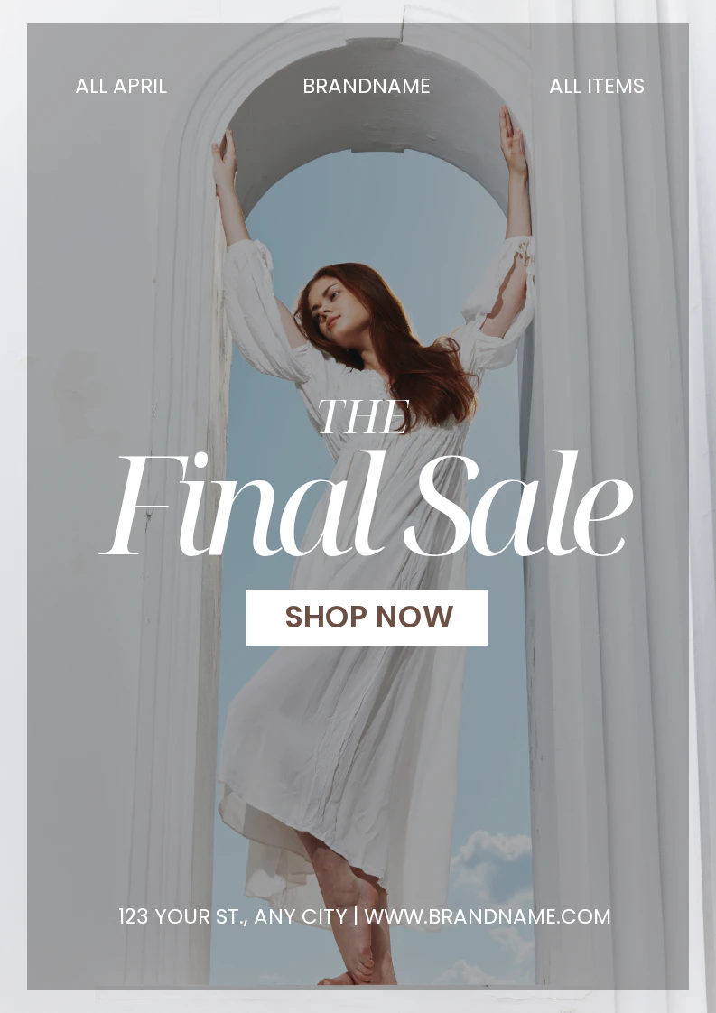 Grey and Cream Minimal and Professional Final Sale A4 Flyer