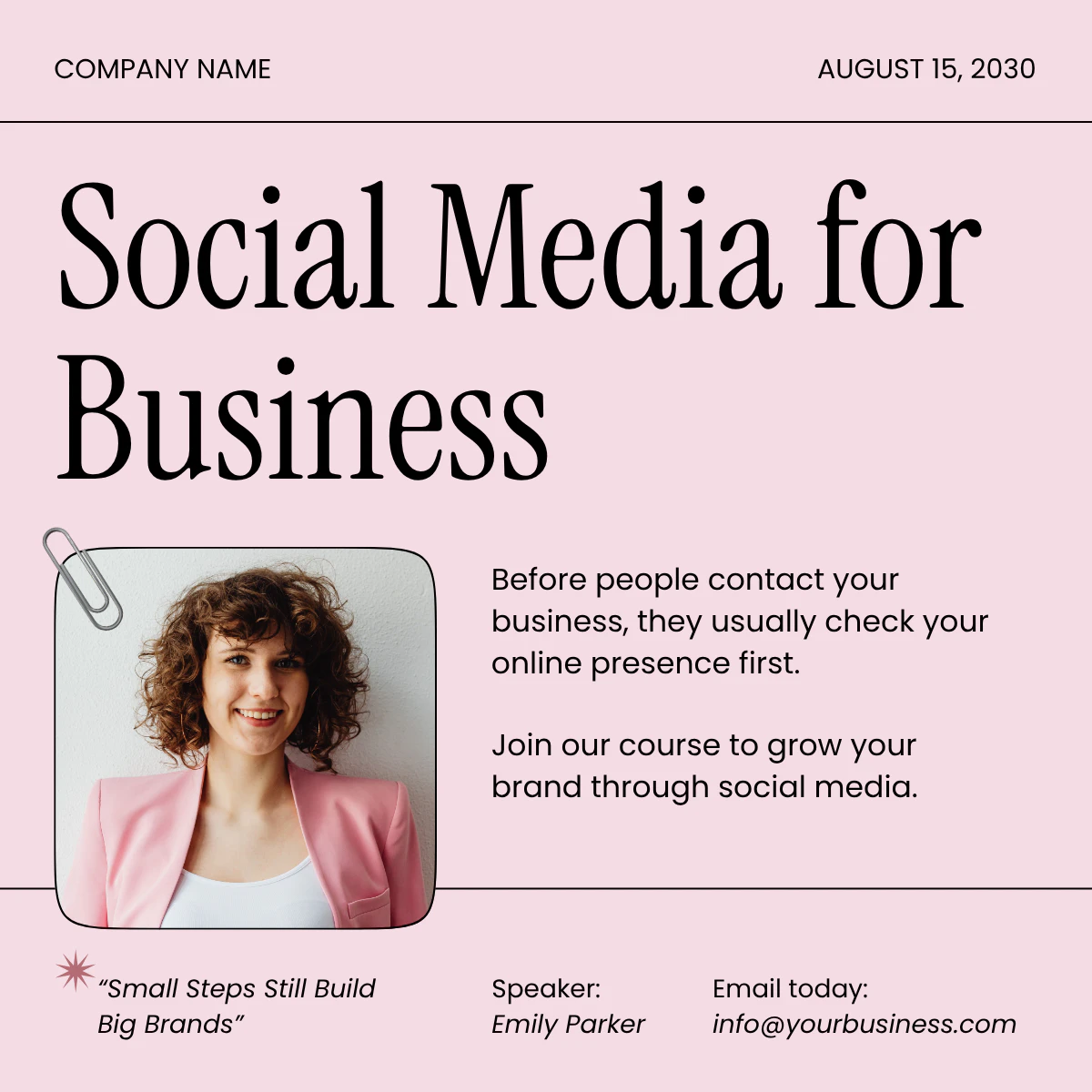 Pink Modern Social Media Business Linkedin Post