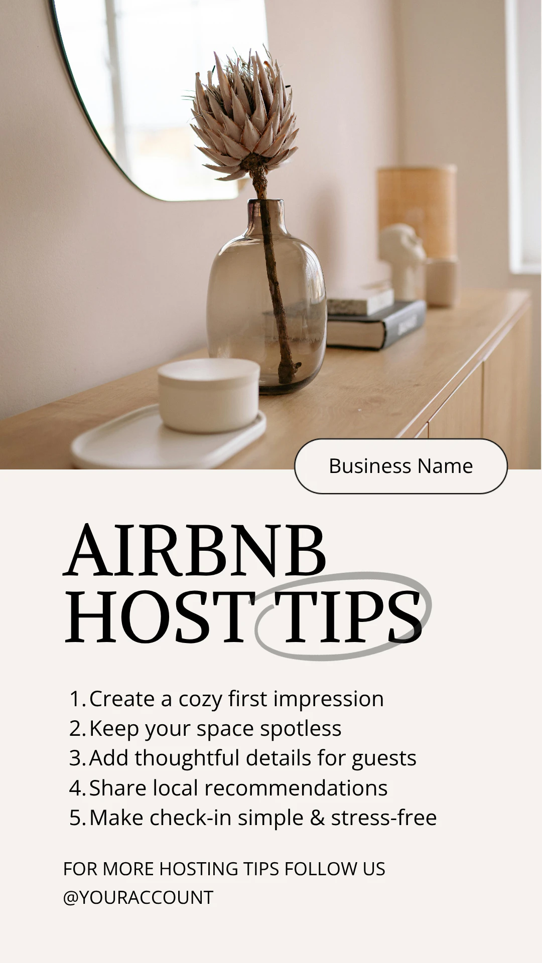 Beige Aesthetic Airbnb Host Tips Facebook Story
