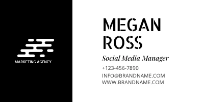 Black and White Minimal and Simple Social Media Manager Email Signature