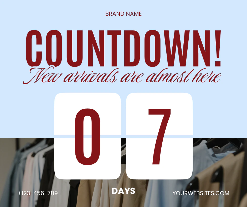 Blue Aesthetic Countdown Announcement Facebook Post