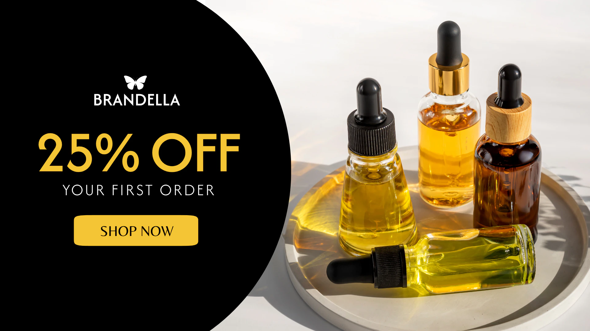 Gold and Black Modern and Elegant Beauty Cosmetics Discount Offer Youtube Ad Landscape