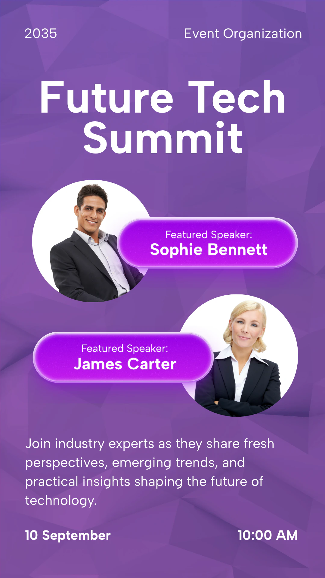 Purple Professional Panel Discussion Announcement Instagram Story Ad