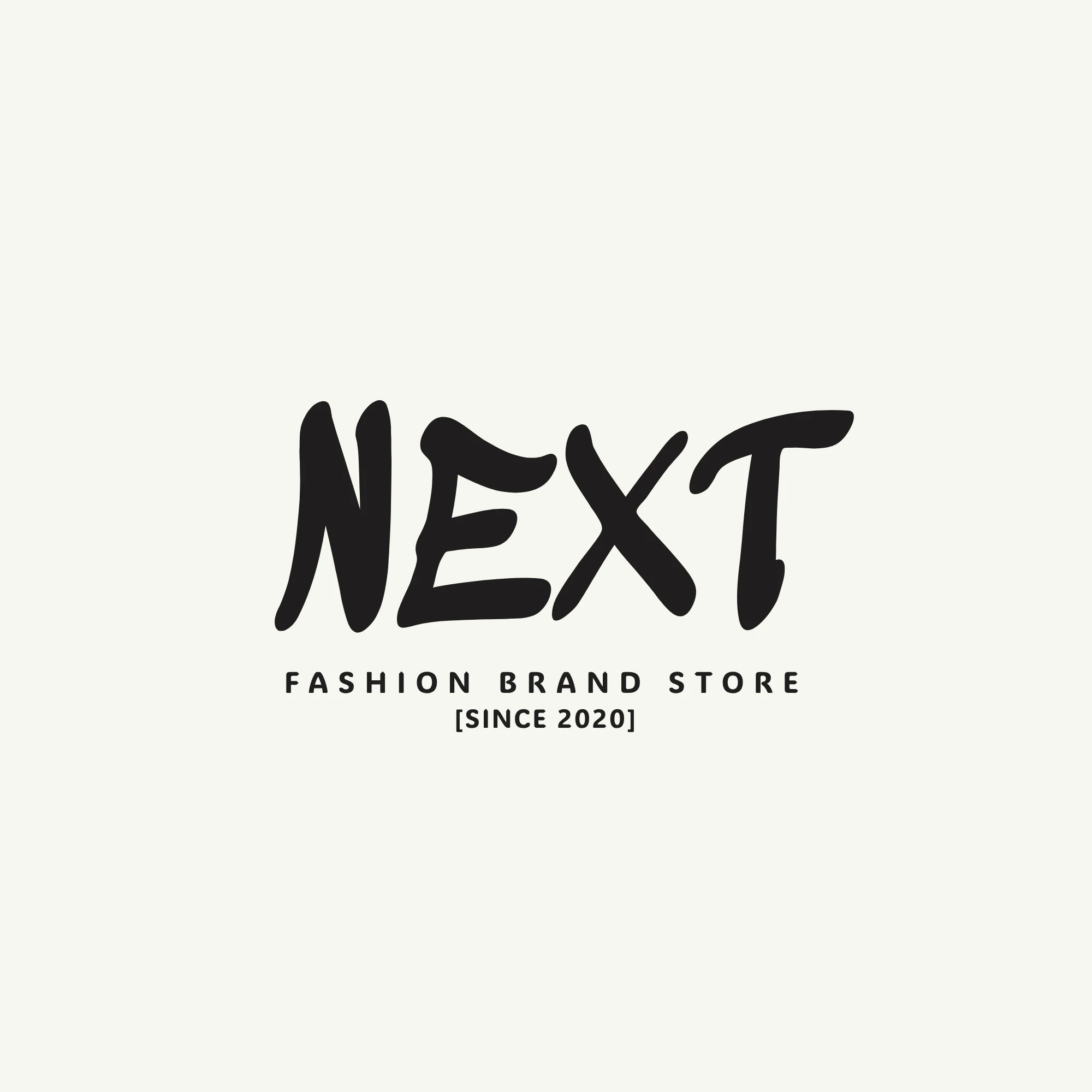 Beige and Black Grunge Trendy Brand Logo