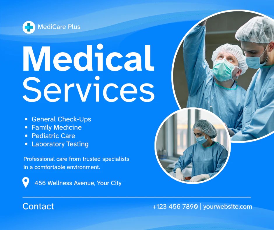 Blue Professional Medical Services Facebook Post