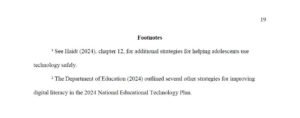 APA footnotes sample page