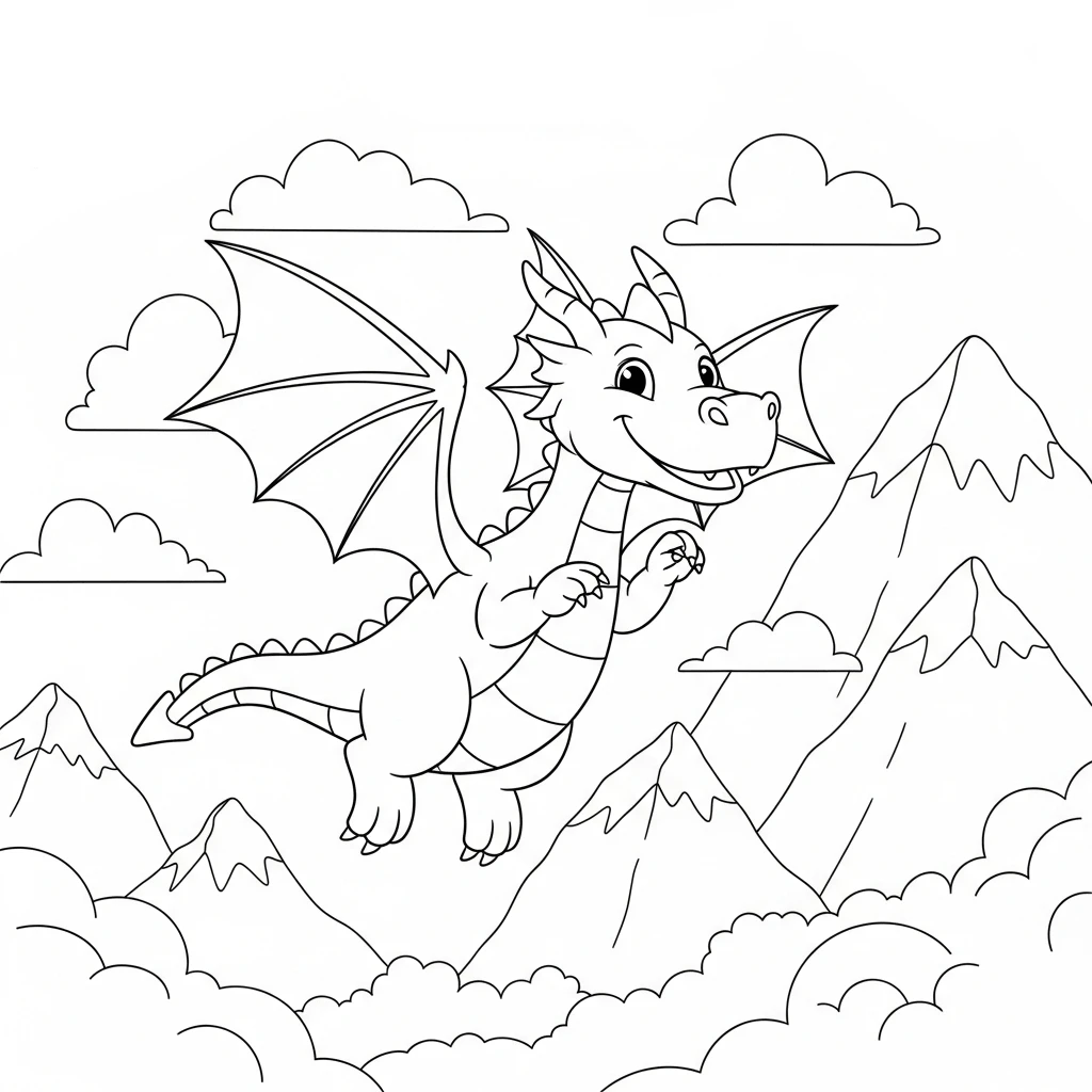 Drachen-Ausmalbild