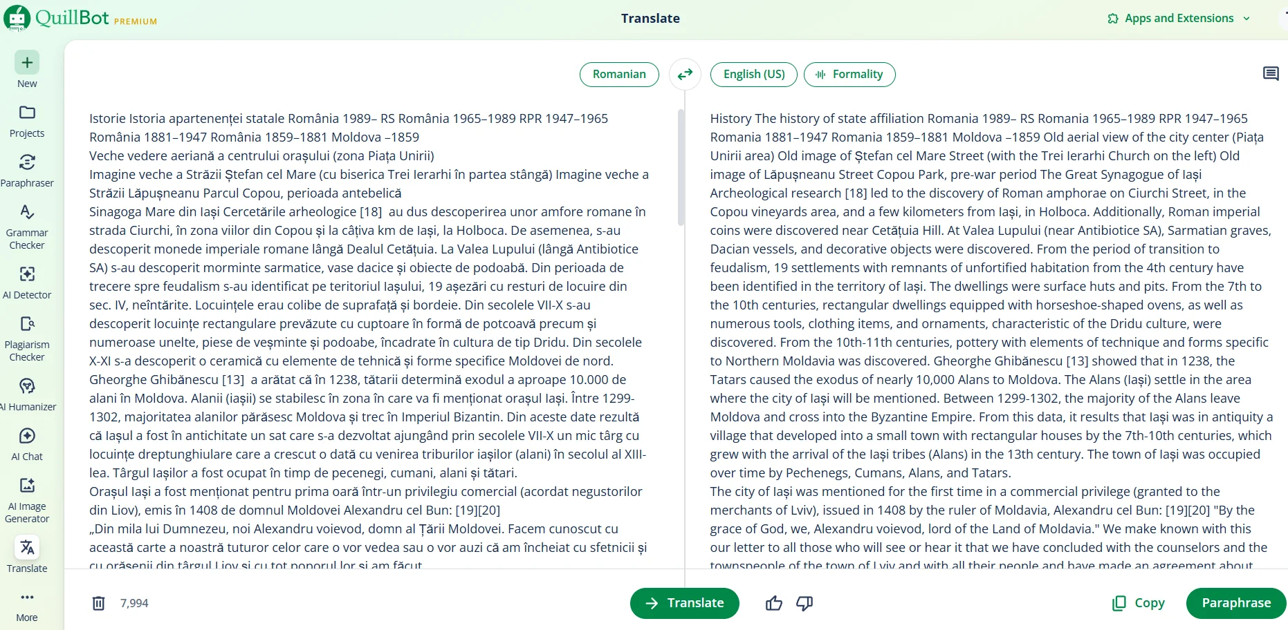 Translate PDF text