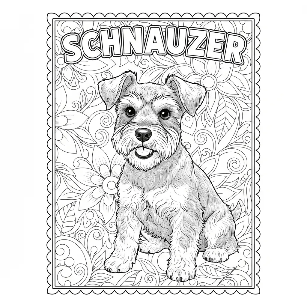 coloriage chien schnauzer